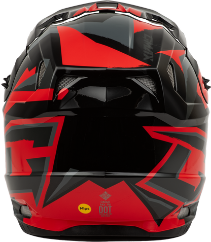 GMAX MX - 96 Splinter Helmet Black/Red XL with Advanced Safety and Ventilation Features - Kelly Motorsports