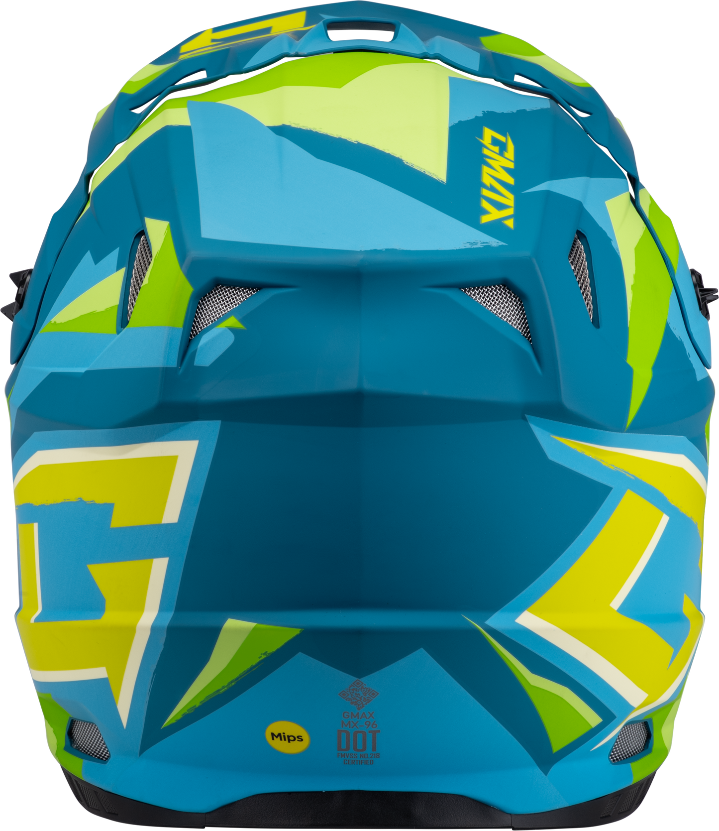 GMAX MX - 96 Splinter Helmet Matte Blue/Green, Medium - Lightweight DOT Approved Motorcycle Helmet with MIPS and Advanced Ventilation - Kelly Motorsports