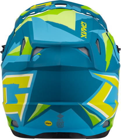 GMAX MX - 96 Splinter Helmet Matte Blue/Green XL with MIPS Safety System - Kelly Motorsports