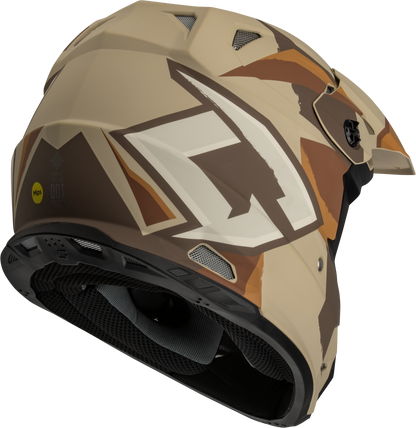 GMAX MX - 96 Splinter Helmet Matte Brown/Tan/White, Medium – Lightweight DOT - Approved Motorcycle Helmet with MIPS and Advanced Ventilation - Kelly Motorsports
