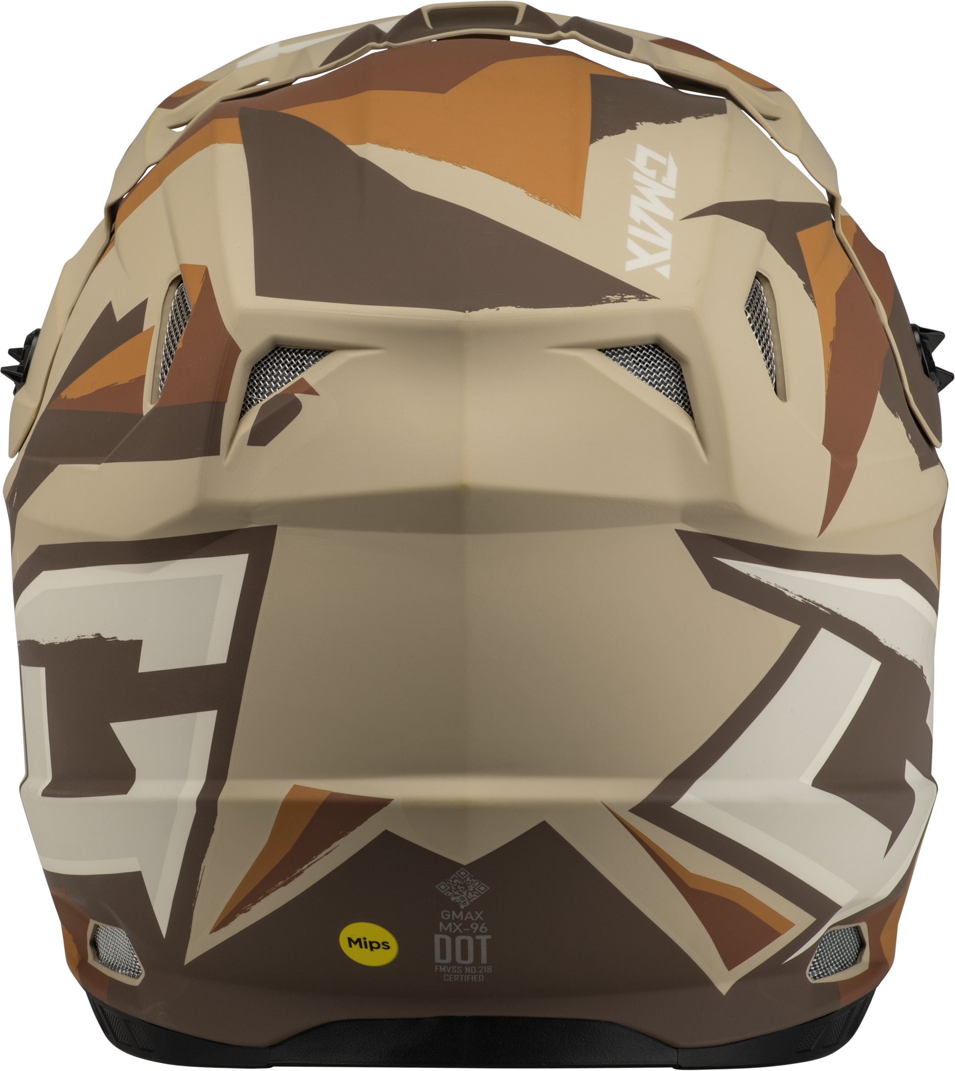 GMAX MX - 96 Splinter Helmet Matte Brown/Tan/White XL - Lightweight DOT Approved Motorcycle Helmet with MIPS and Advanced Ventilation - Kelly Motorsports