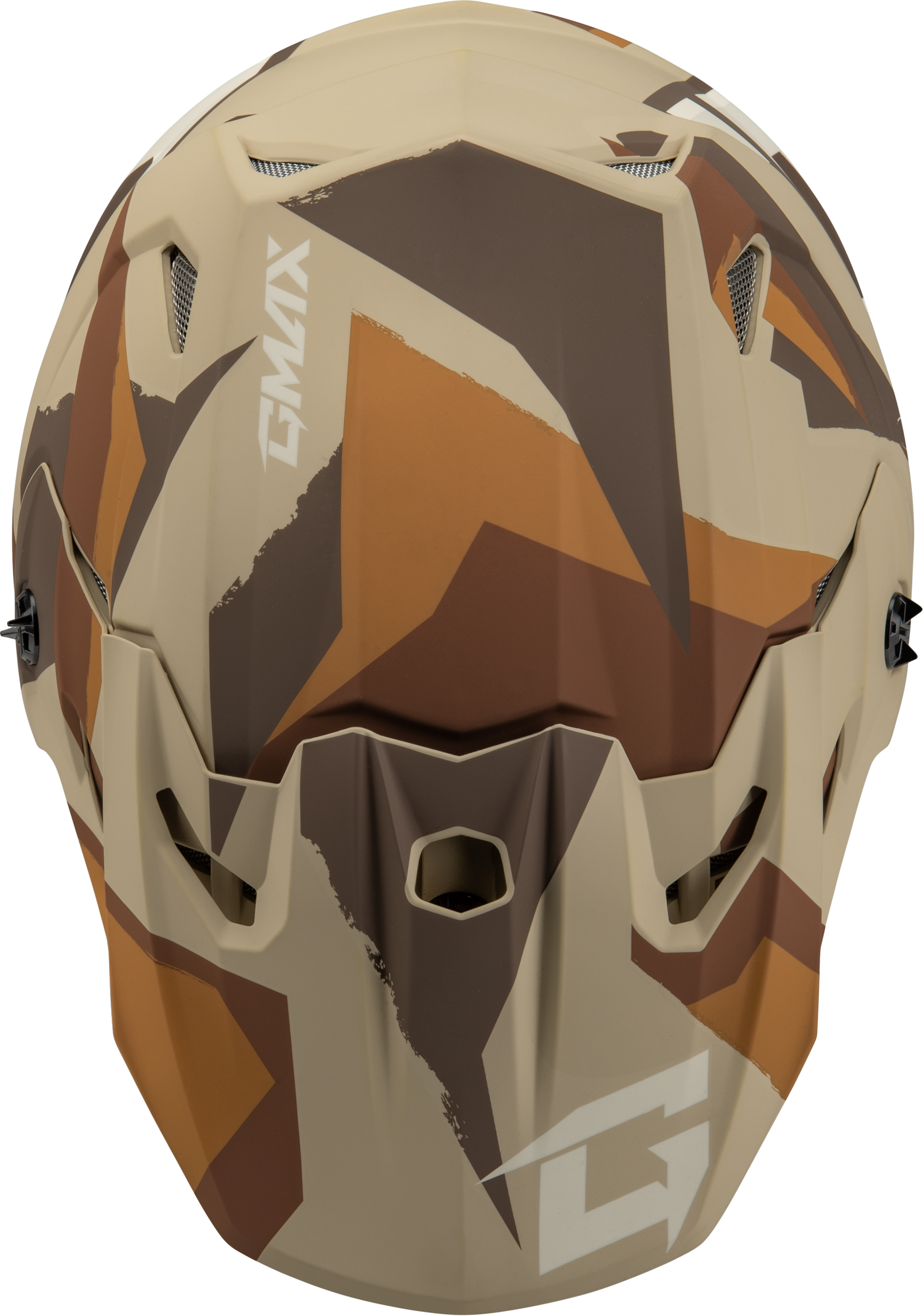 GMAX MX - 96 Splinter Helmet Matte Brown/Tan/White XS with MIPS and Advanced Ventilation - Kelly Motorsports