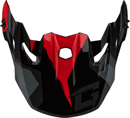 GMAX MX 96 Splinter Visor with Screws – Black and Red - Kelly Motorsports
