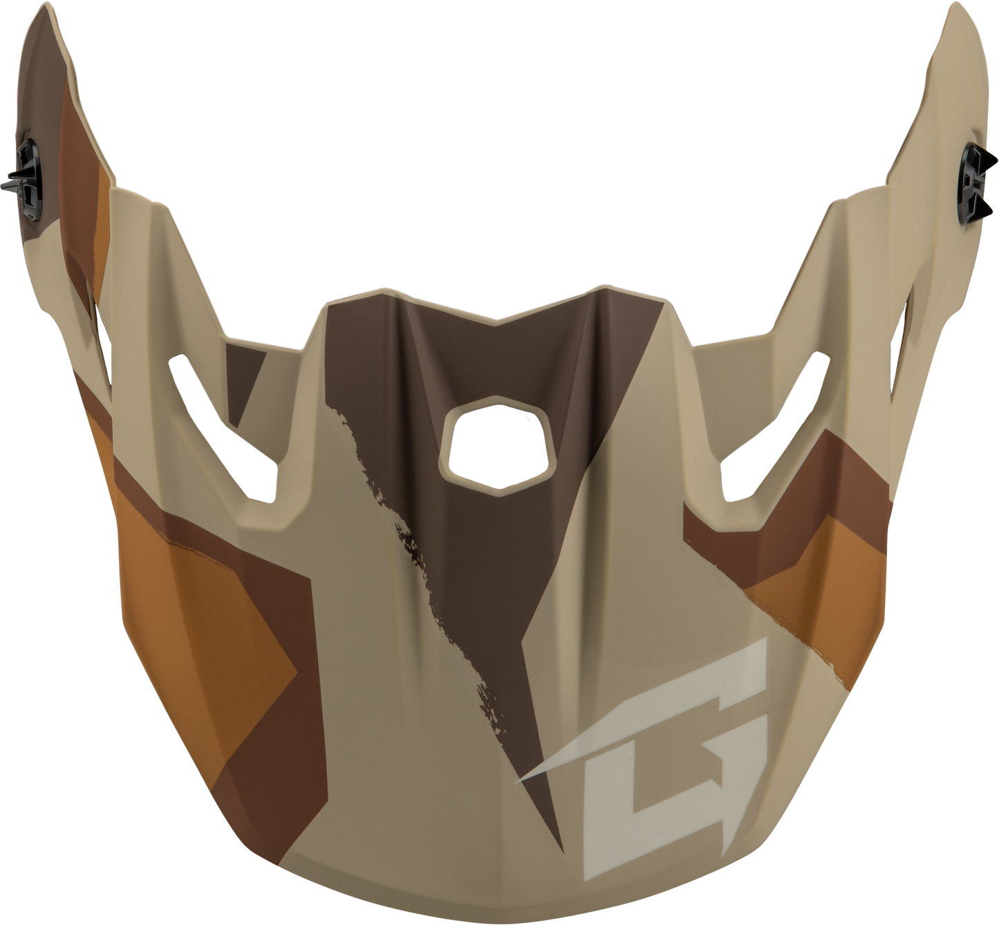 GMAX Mx 96 Splinter Visor with Screws - Matte Brown, Tan & White - Kelly Motorsports