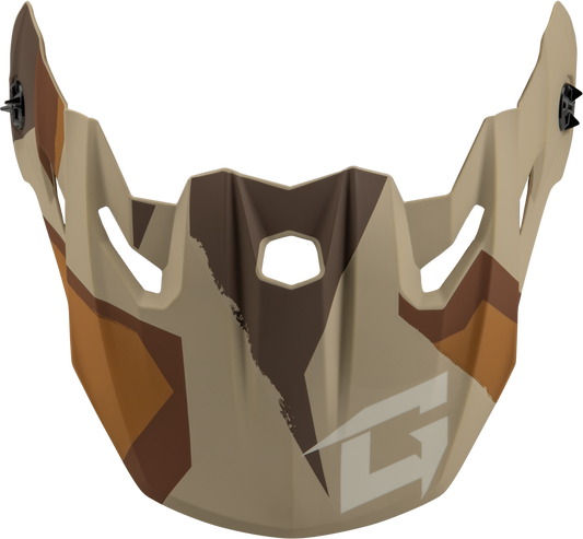GMAX Mx 96 Splinter Visor with Screws - Matte Brown, Tan & White - Kelly Motorsports