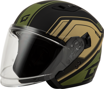 GMAX Of 87 Duke Matte Black and Green Open Face Helmet - Part O1287229 - Kelly Motorsports