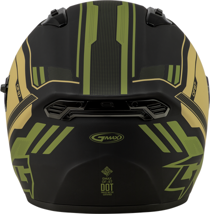 GMAX Of 87 Duke Matte Black and Green Open Face Helmet, Size XS - Kelly Motorsports