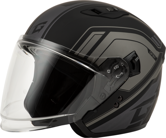 GMAX OF - 87 Duke Matte Black/Grey Large Helmet with Sun Shield and Ventilation System - Kelly Motorsports