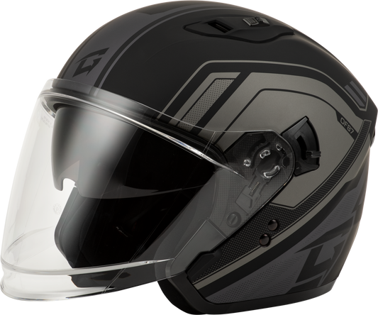 GMAX Of 87 Duke Matte Black/Grey XS Open Face Helmet with Sun Shield and Ventilation - Kelly Motorsports