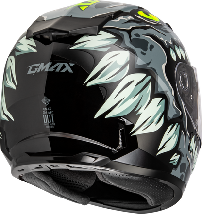 GMAX Youth GM - 49Y Drax Helmet Grey for Kids – Lightweight, Adjustable Fit, DOT Approved - Kelly Motorsports