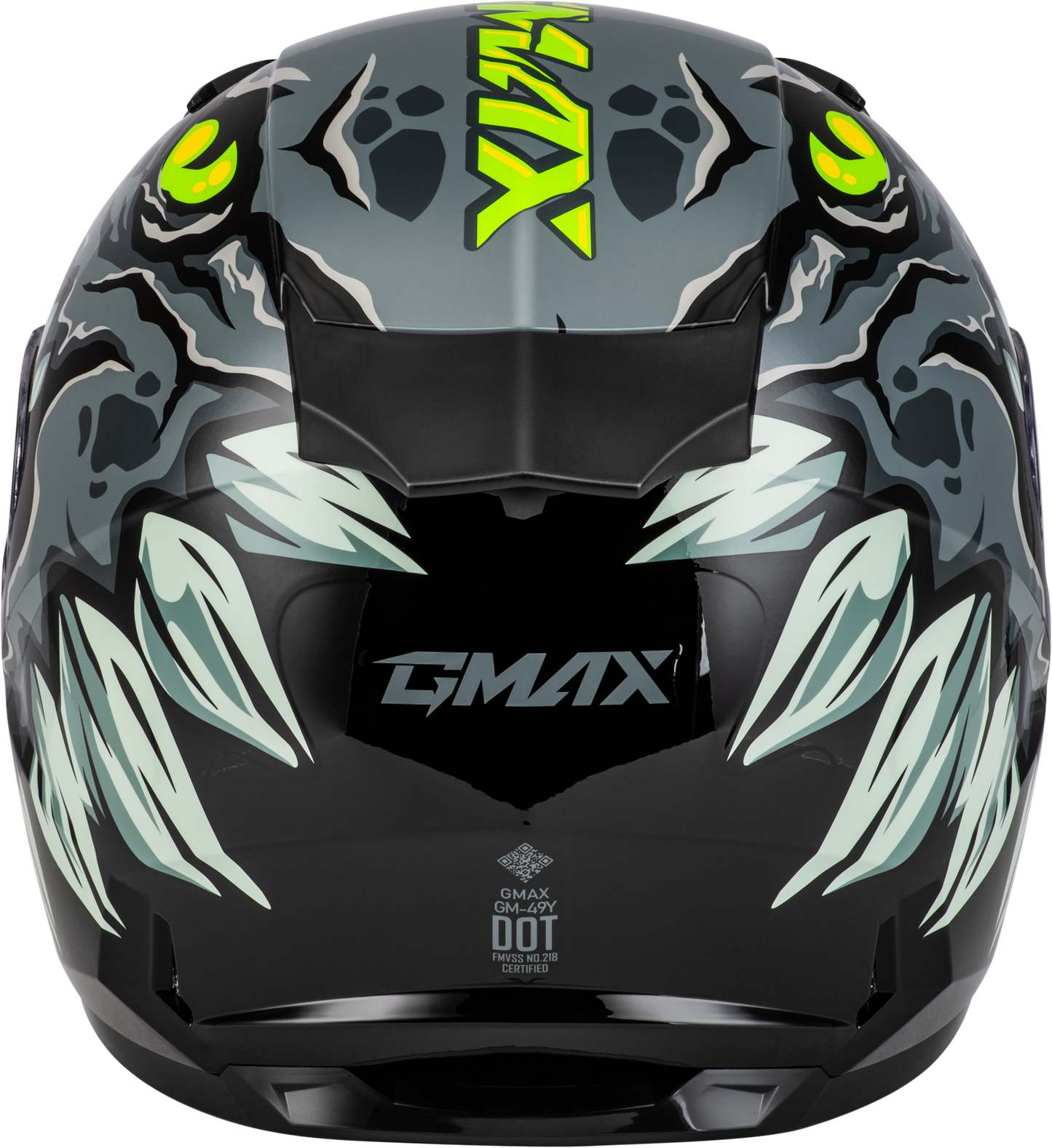 GMAX Youth GM - 49Y Drax Helmet Grey for Kids – Lightweight, Adjustable Fit, DOT Approved - Kelly Motorsports