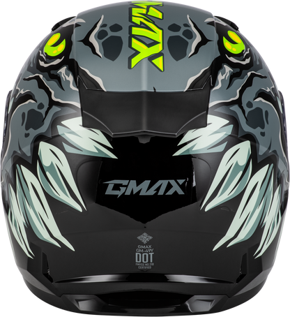 GMAX Youth GM - 49Y Drax Helmet Grey for Kids – Lightweight, Adjustable Fit, DOT Approved - Kelly Motorsports