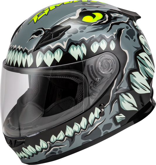 GMAX Youth GM - 49Y Drax Helmet in Grey, Size Adjustable for Kids - Kelly Motorsports