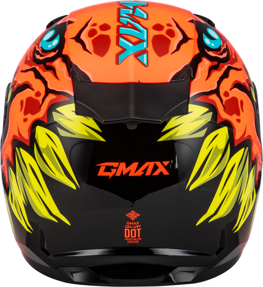 GMAX Youth GM - 49Y Drax Helmet Orange for Kids – Adjustable Fit, DOT Approved - Kelly Motorsports