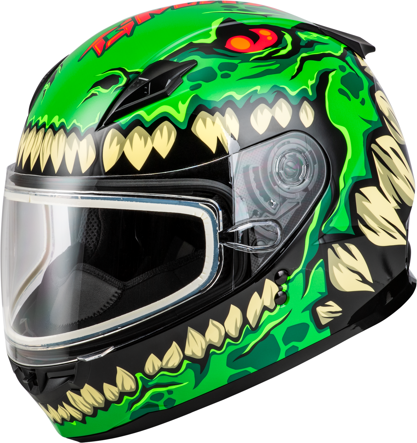 GMAX Youth GM - 49Y Drax Snow Helmet in Green with Adjustable Fit and Anti - Fog Shield - Kelly Motorsports