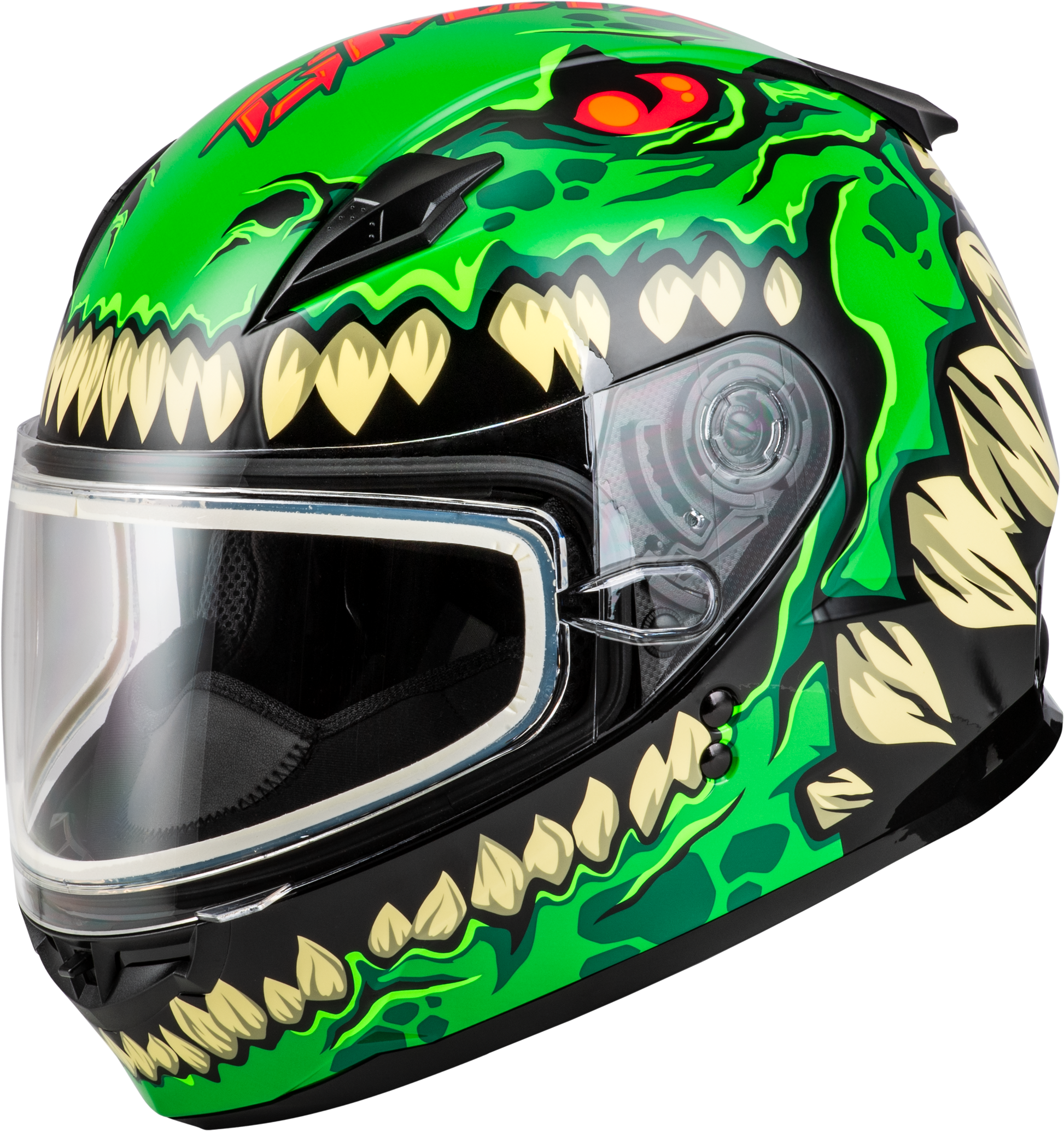 GMAX Youth GM - 49Y Drax Snow Helmet in Green with Adjustable Fit and Anti - Fog Shield - Kelly Motorsports