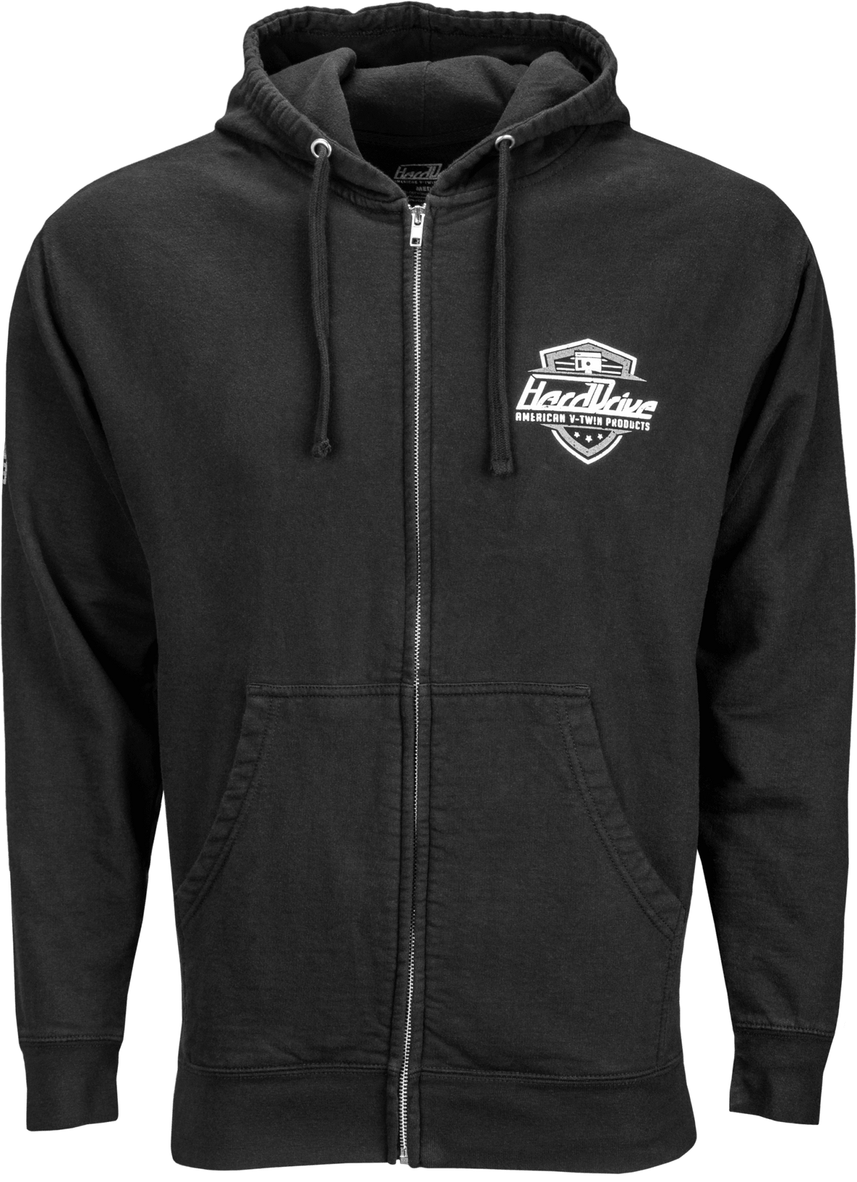 Harddrive Shield Hoodie Black/White 2x - Kelly Motorsports