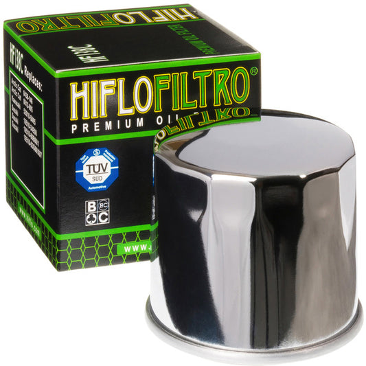 HIFLOFILTRO HF138C Oil Filter Chrome for Aprilia RSV4, Suzuki V - Strom & More - Kelly Motorsports