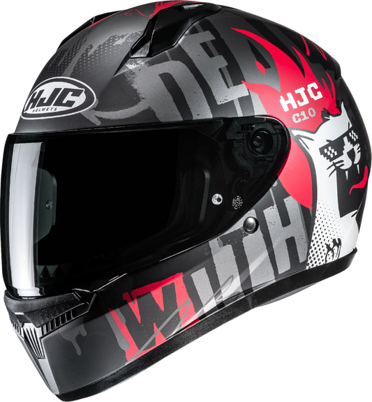 HJC C10 Helmet - FOP - MC1SF - XS FP54NUS3CS1V | Lightweight Polycarbonate Motorcycle Helmet with Advanced Ventilation and UV Protection - Kelly Motorsports