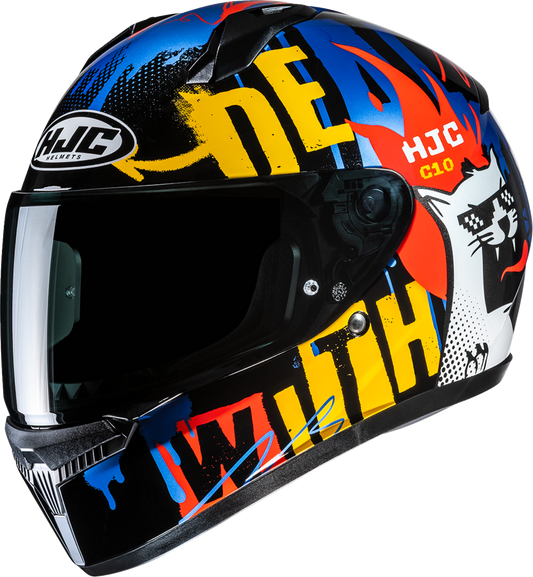 HJC C10 Helmet FOP MC23 Large FP54NUS6C23V – Lightweight Motorcycle Helmet with Advanced Ventilation and UV Protection - Kelly Motorsports