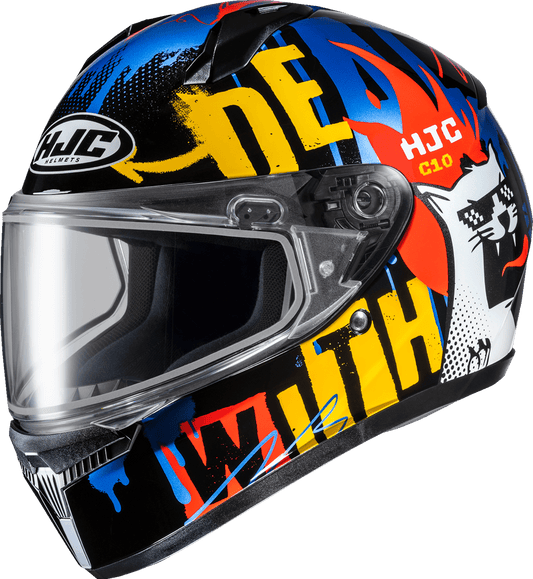 HJC C10 Snow Helmet - Dual Pane FOP MC23 Model, Size 2XS - Lightweight and Ventilated Design - Kelly Motorsports