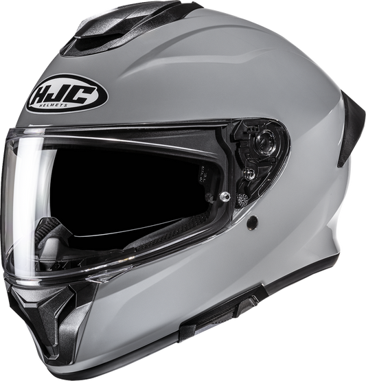 HJC C71 Helmet - Solid N Gray Large FP69NUS6XGNV | Lightweight Impact - Resistant Motorcycle Helmet with Pinlock® Shield and Bluetooth Pockets - Kelly Motorsports