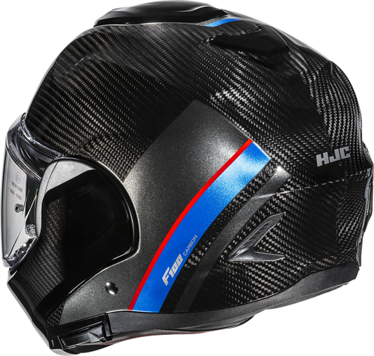 HJC F100 Carbon Modular Helmet Stan - MC21, Size XS - Lightweight with Advanced Ventilation and UV Protection - Kelly Motorsports