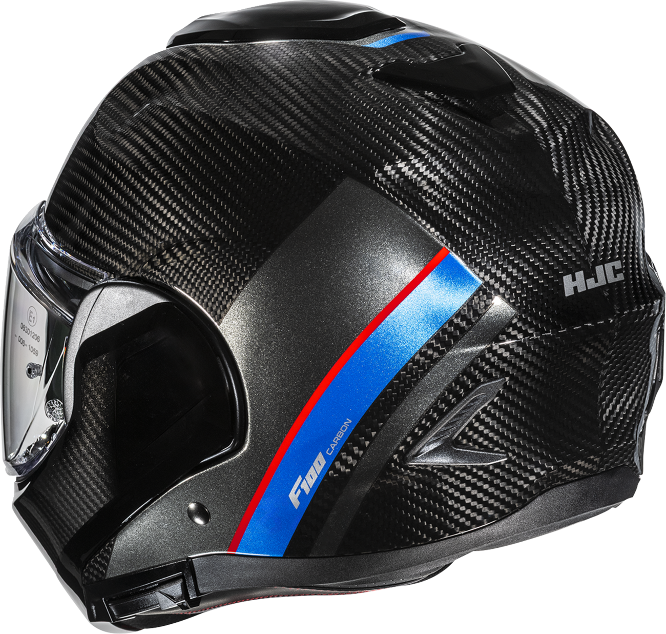 HJC F100 Carbon Modular Helmet - Stan - MC21, Small - EB20NUS4021V - Kelly Motorsports