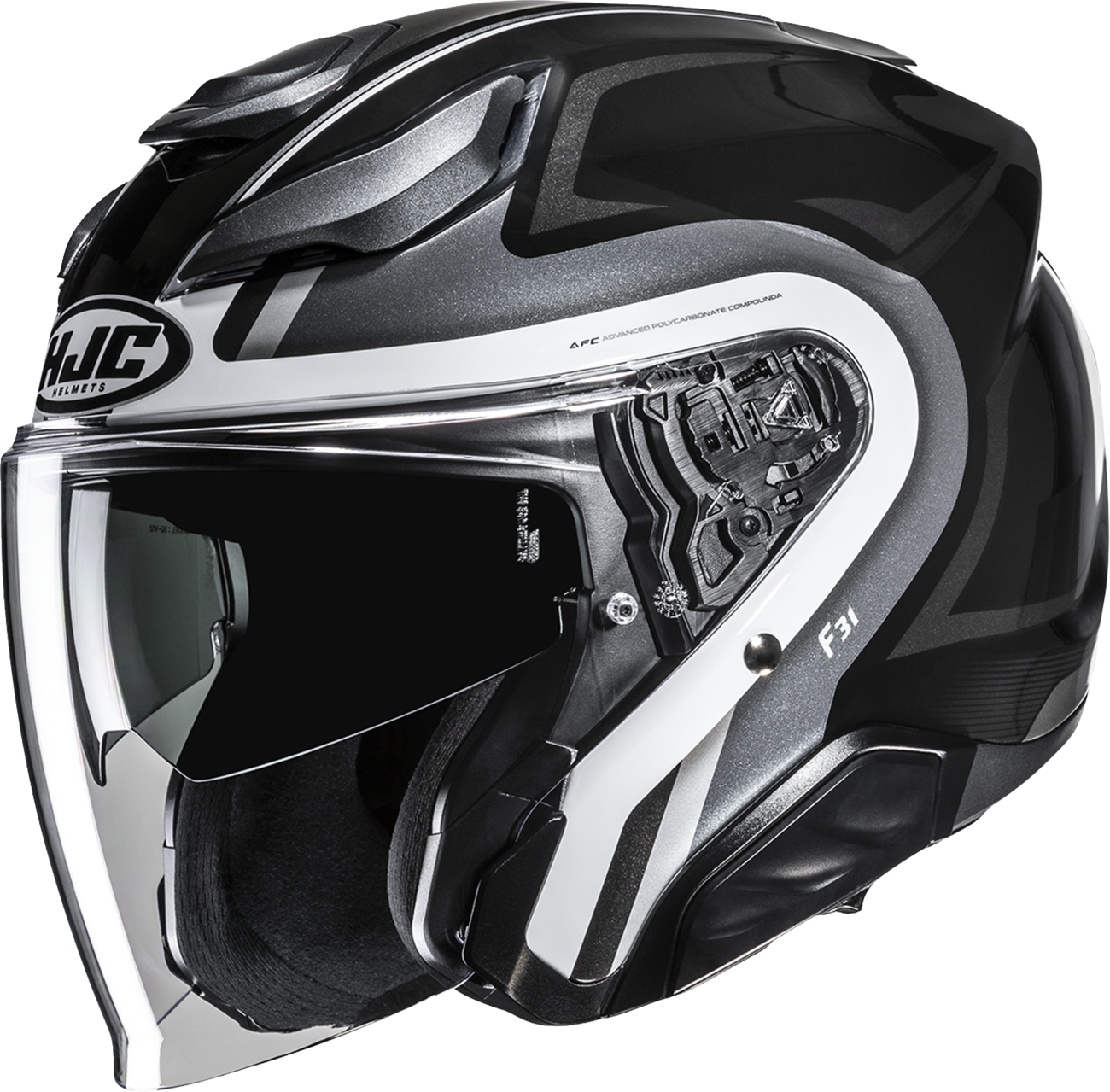 HJC F31 Bask MC5 Helmet - Small, Advanced Fiberglass Composite Shell with Double - D Closure and Dynamic Sun Shield - Kelly Motorsports