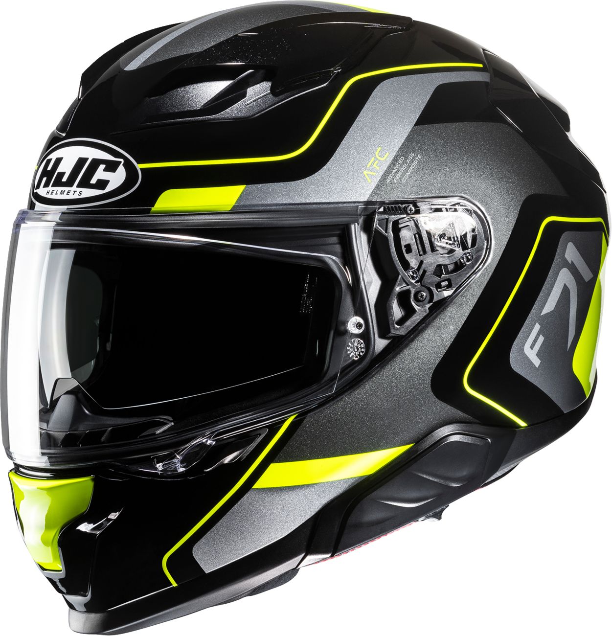 HJC F71 Arcan Motorcycle Helmet with Smart HJC 2nd Gen Bluetooth System and Sun Visor - Kelly Motorsports