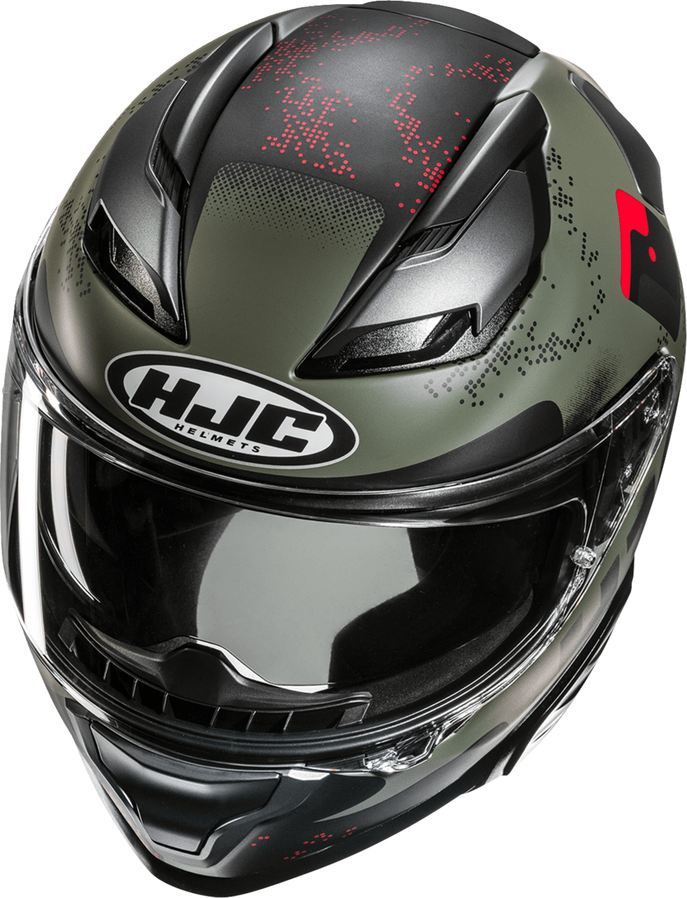 HJC F71 Faco MC1SF Medium Helmet with Integrated Bluetooth and Sun Visor - Kelly Motorsports