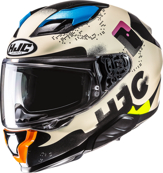 HJC F71 Faco MC28 Helmet with Smart Bluetooth System and Sun Visor - Kelly Motorsports