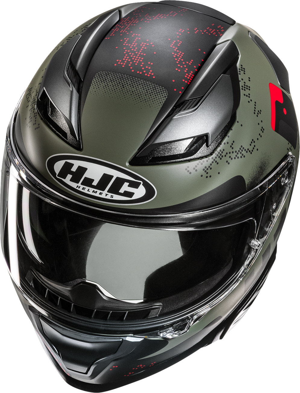 HJC F71 Helmet Faco MC1SF XL by HJC with Smart Bluetooth System and Aerodynamic Fiberglass Shell - Kelly Motorsports