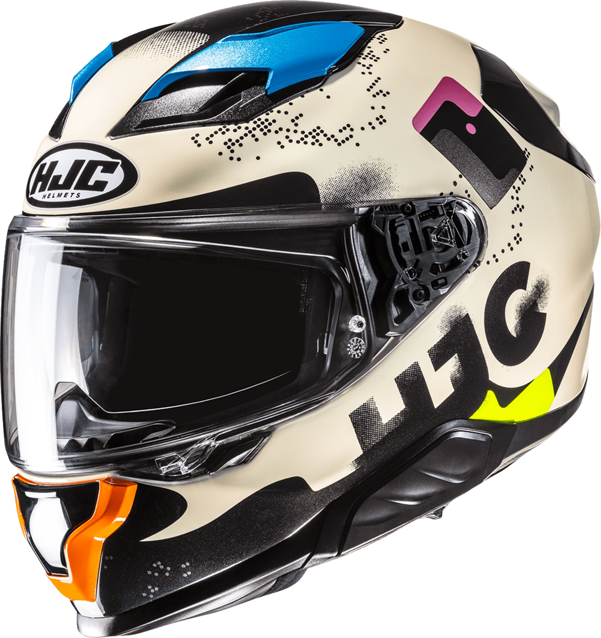 HJC F71 Helmet Faco MC28 Large with Smart Bluetooth System and Sun Visor - Kelly Motorsports