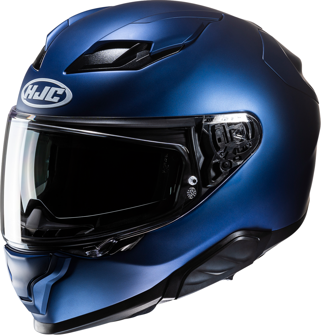HJC F71 Helmet Solid Semi - Flat Metallic Blue Medium with Advanced Features and Bluetooth Integration - Kelly Motorsports
