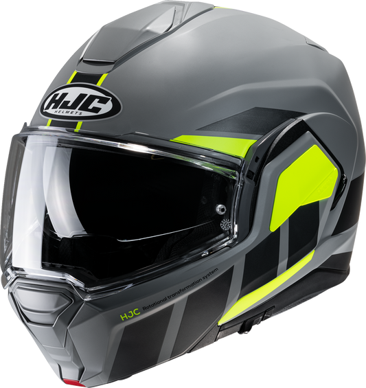 HJC i100 Modular Helmet Beis MC3HSF Small with Bluetooth and Sun Visor - Kelly Motorsports