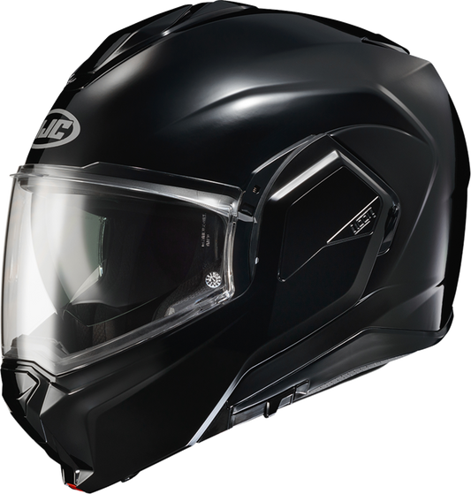 HJC i100 Modular Helmet Solid Black XL with Bluetooth and Advanced Ventilation - Kelly Motorsports