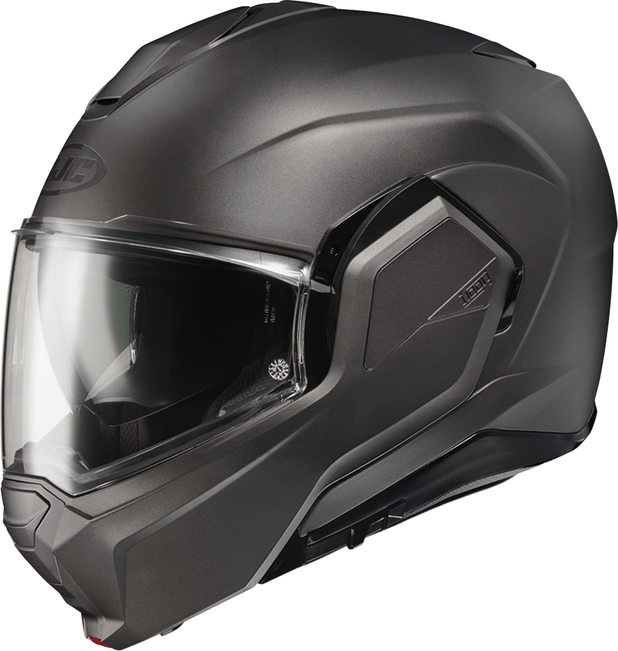 HJC i100 Modular Helmet - Solid Semi-Flat Titanium XL with Bluetooth and Advanced Ventilation - Kelly Motorsports