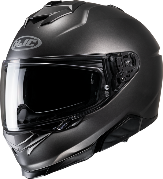 HJC i71 Helmet Solid Semi - Flat Titanium XS with Advanced Ventilation and Sun Visor - Kelly Motorsports