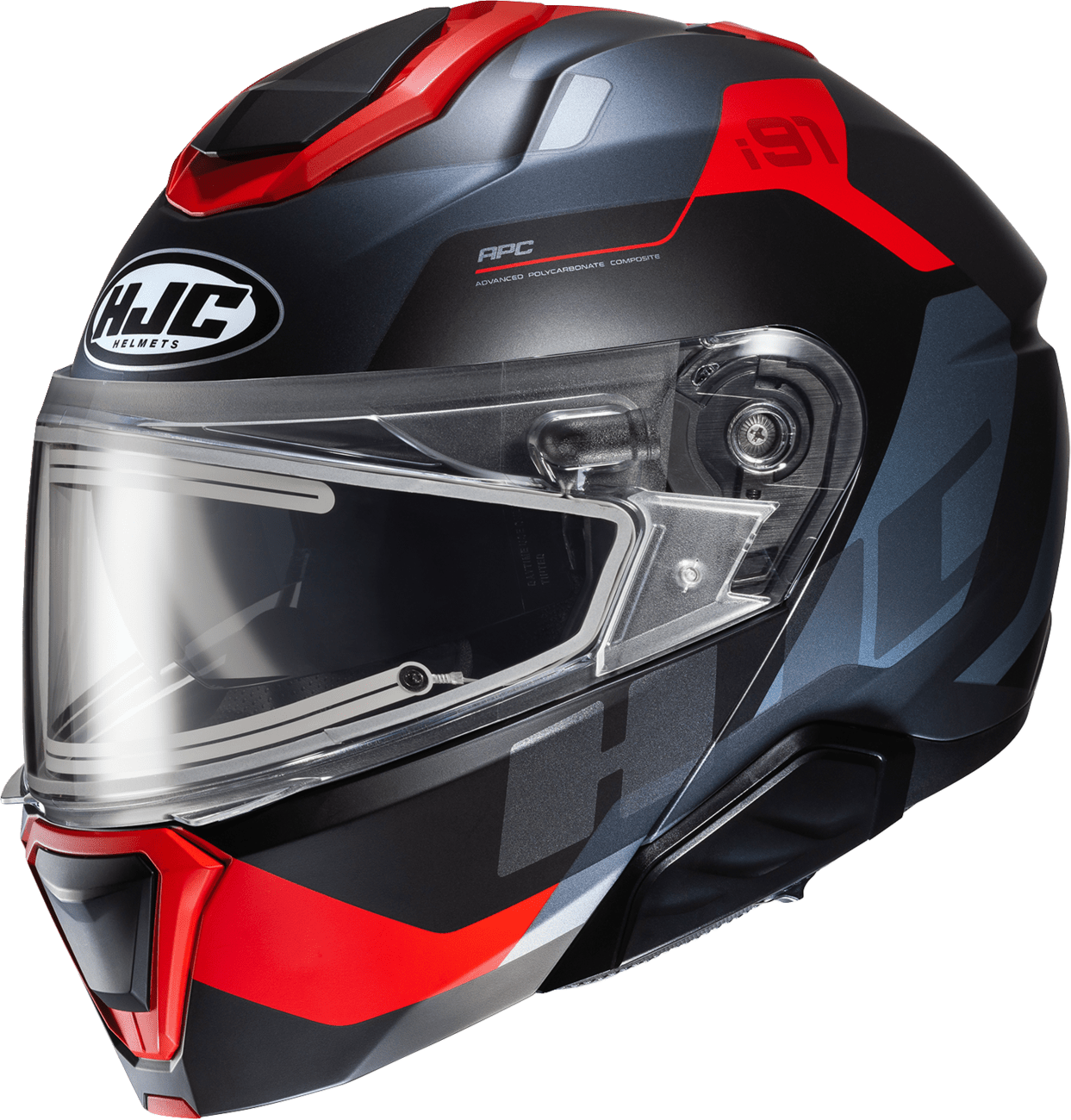 HJC i91 Modular Snow Helmet Carst MC1SF XS - Motorcycle Helmet with Sun Shield - Kelly Motorsports