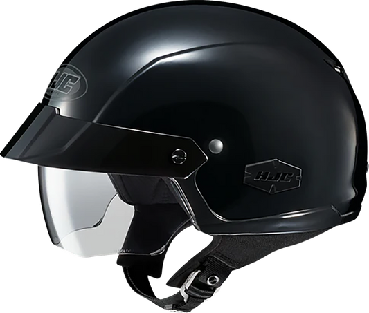 HJC IS - Cruiser Helmet - Solid Black - Medium, Advanced Polycarbonate Construction and Sun Visor - Kelly Motorsports