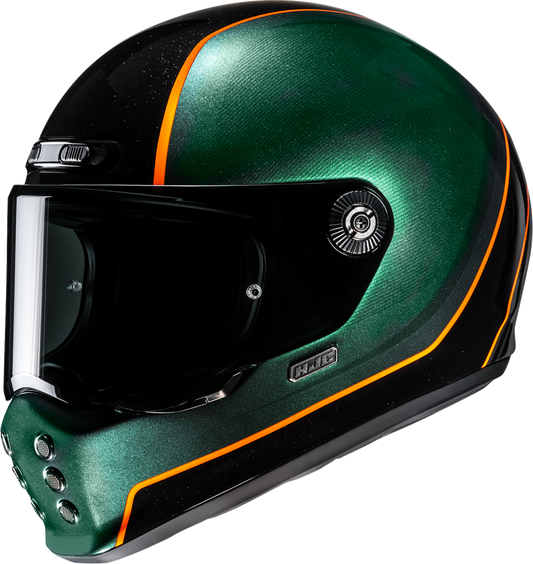 HJC V10 Helmet - Hodu MC47 Small by HJC with Fiberglass Shell and Quick - Release Shield - Kelly Motorsports