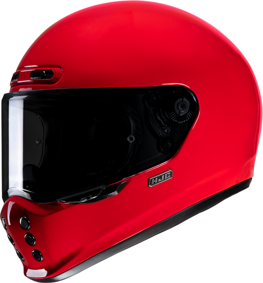 HJC V10 Helmet - Solid Deep Red, Small - Lightweight Fiberglass Shell with Safety Features - Kelly Motorsports