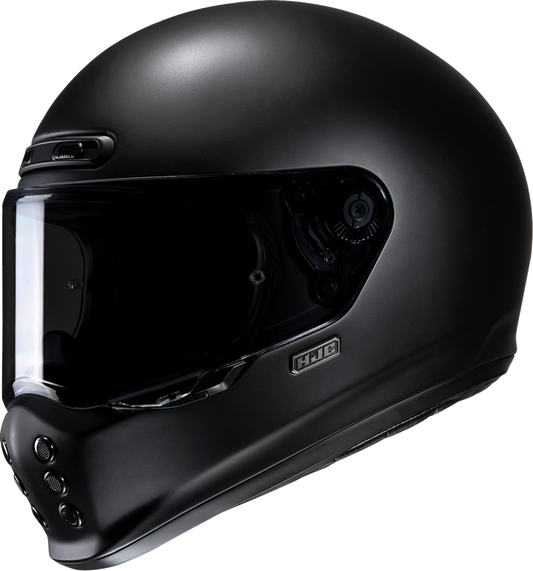 HJC V10 Helmet - Solid Semi - Flat Black 2XL with Lightweight Fiberglass Shell and Bluetooth Compatibility - Kelly Motorsports