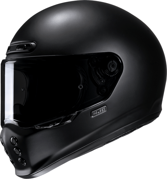 HJC V10 Helmet Solid Semi-Flat Black XL FA45NUS7XBSV - Lightweight Fiberglass Shell with Advanced Safety Features - Kelly Motorsports