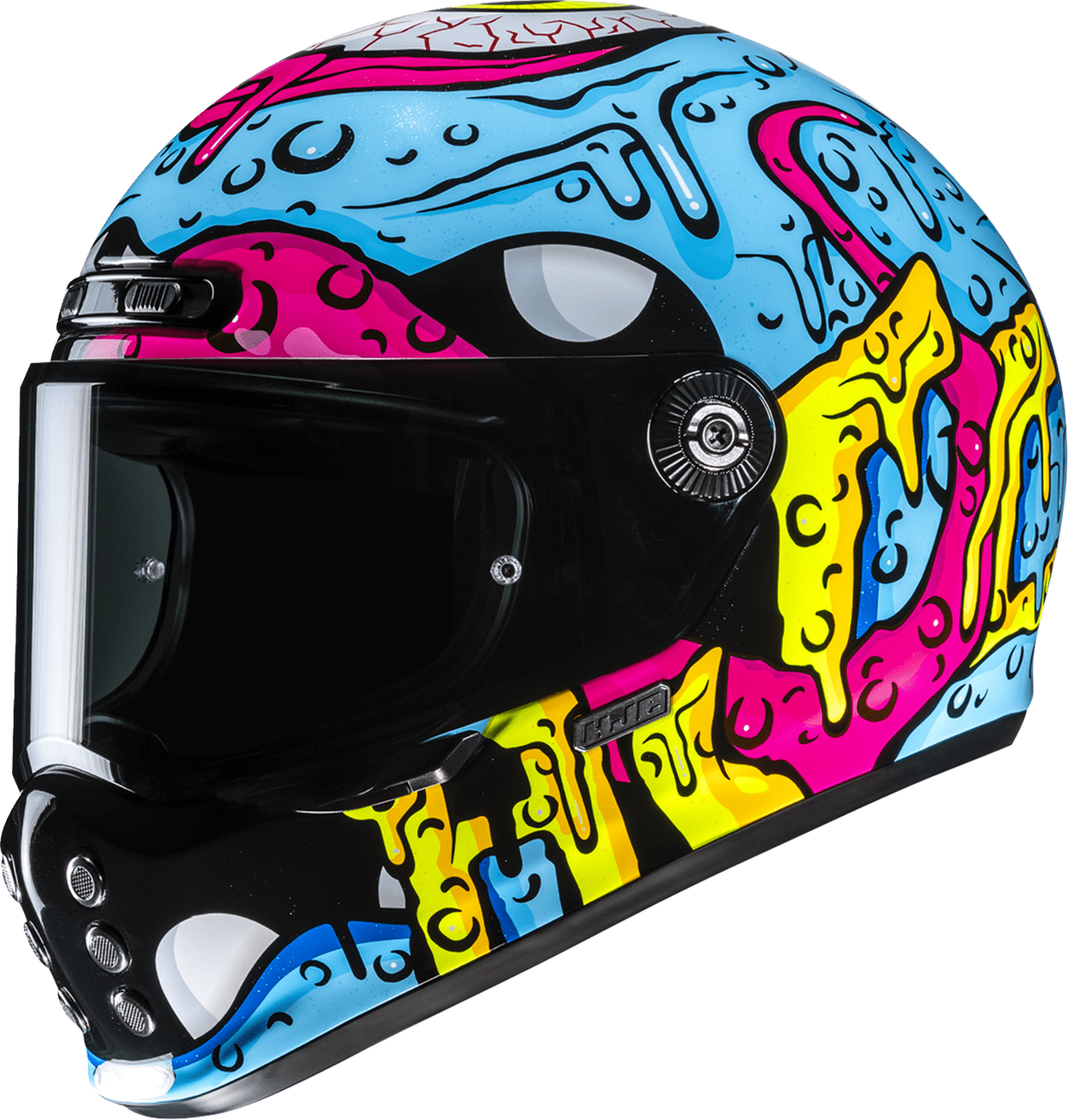 HJC V10 Helmet Squeeze MC28 with Fiberglass Shell and Bluetooth Compatibility - Kelly Motorsports