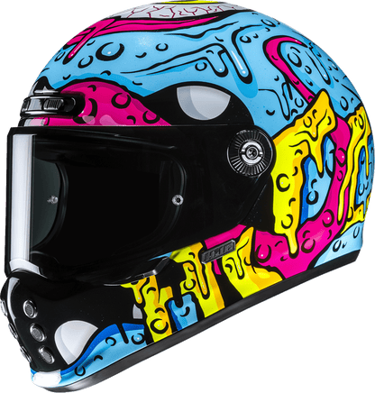 HJC V10 Helmet Squeeze MC28 with Fiberglass Shell and Bluetooth Compatibility - Kelly Motorsports