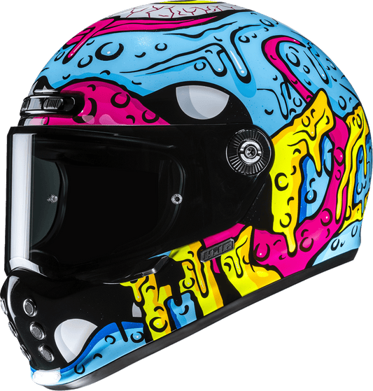 HJC V10 Helmet Squeeze MC28 with Fiberglass Shell and Bluetooth Compatibility - Kelly Motorsports