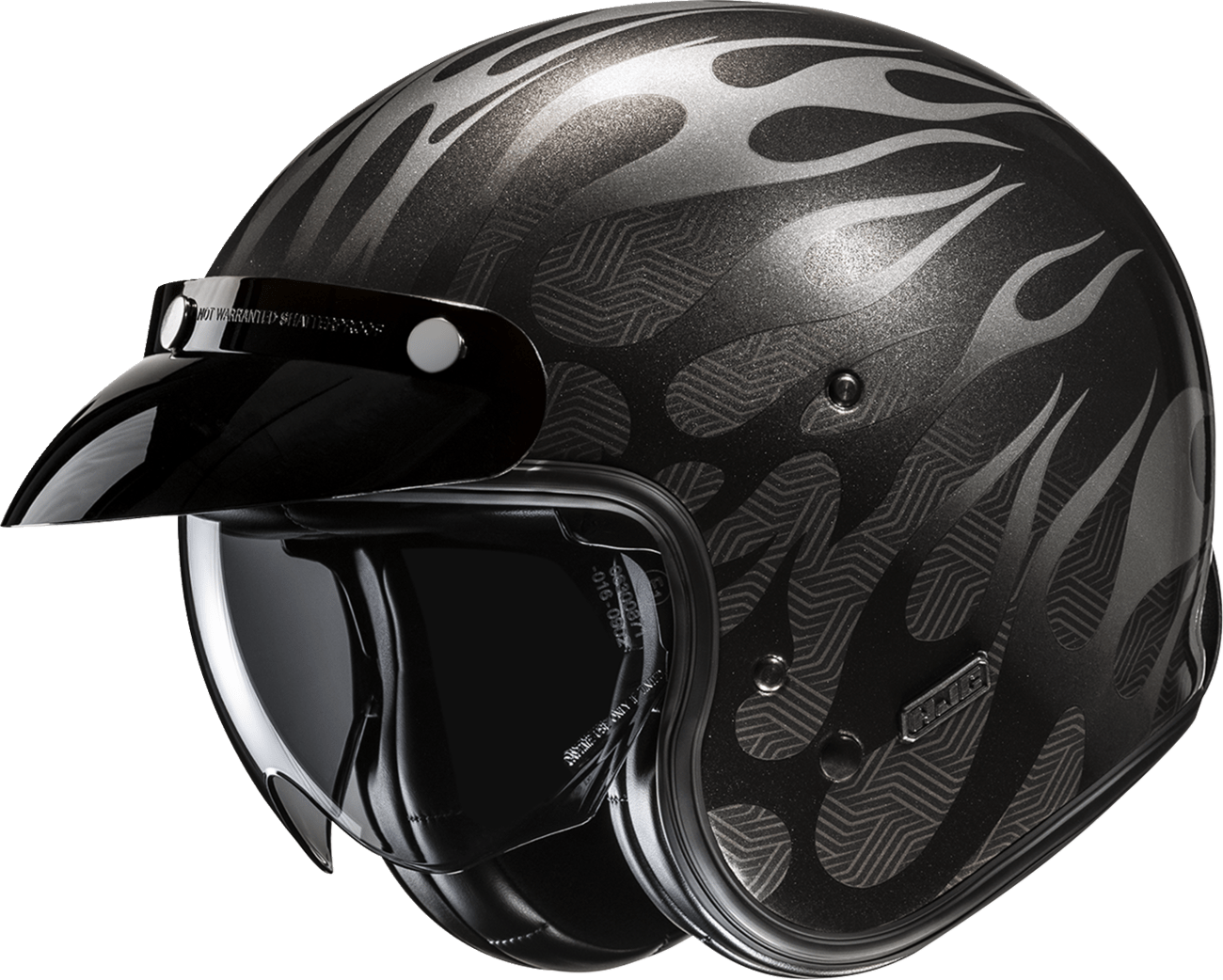 HJC V31 Firo Open-Face Motorcycle Helmet with Adjustable Visor and Leather Interior - Model JA20NUS5605V, Medium - Kelly Motorsports