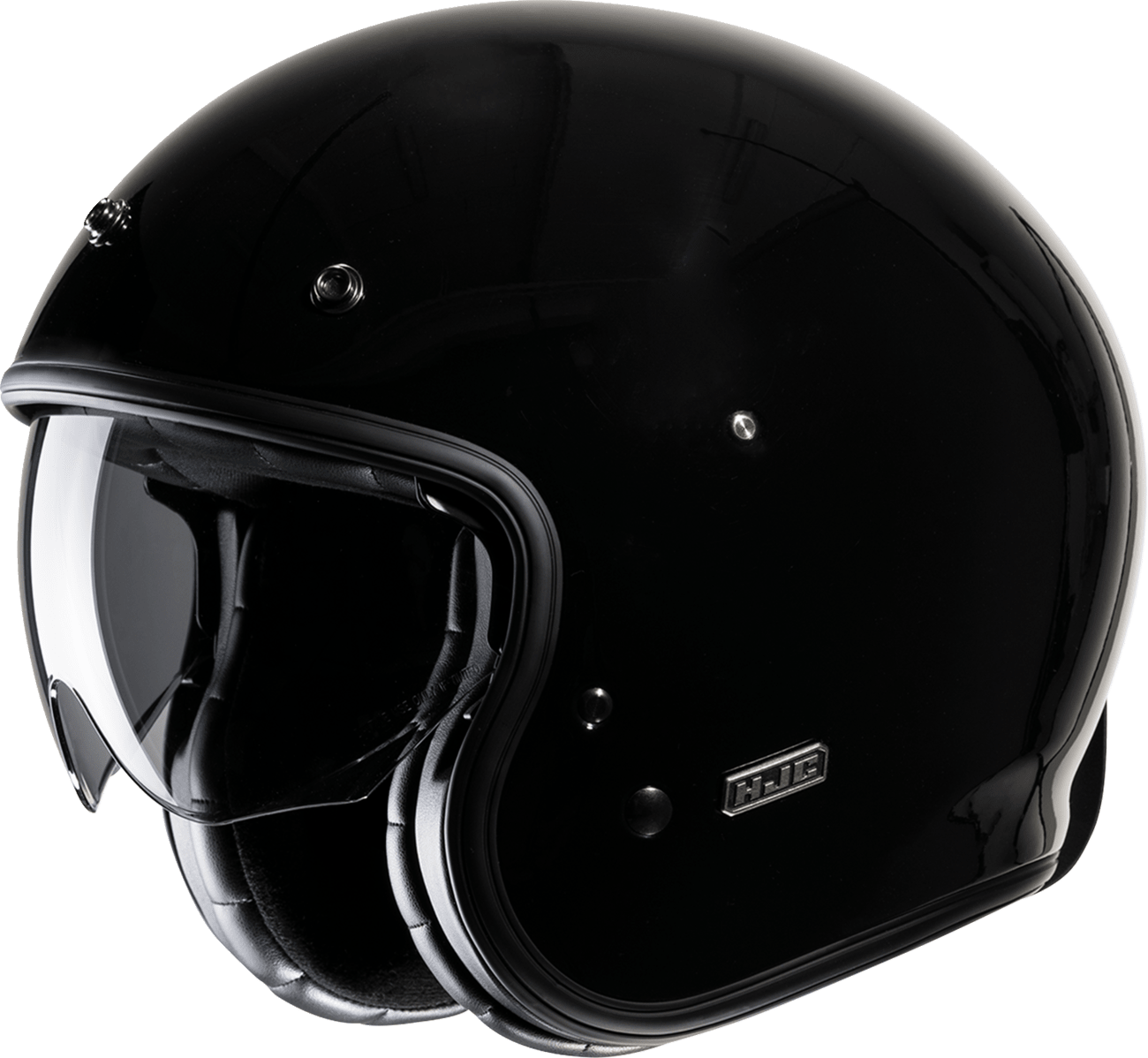 HJC V31 Open-Face Motorcycle Helmet - Solid Black, 2XL - Part Number JA20NUS8XBKV - Kelly Motorsports